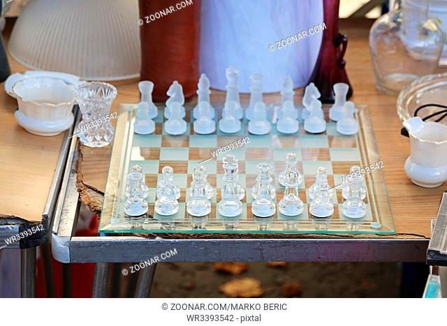 Used Glass Chess at Flea Market in London