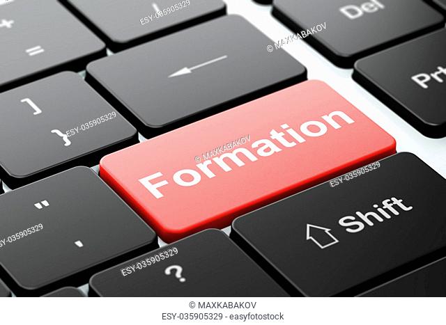 Education concept: Formation on computer keyboard background