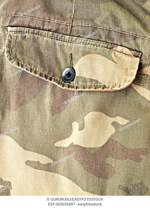 Camouflage fabric pocket on pants