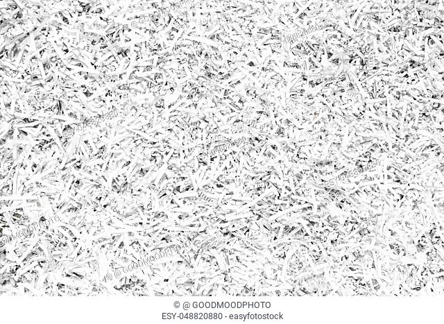 White shredded paper background. Printed documents ready for recycling