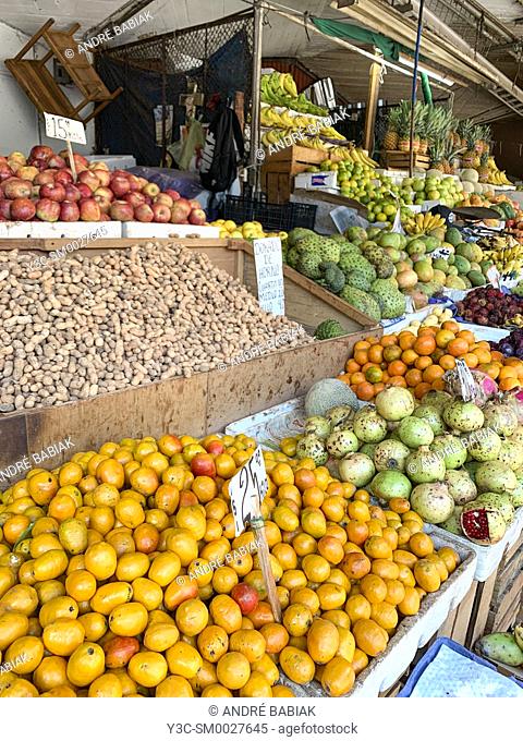 Produce section in Mercado Libertad - San Juan de Dios, a huge indoor market with close to 3000 vendor booths in the heart of Guadalajara, Jalisco, Mexico