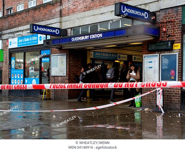 Crime scene in Queensbury NW London. A man was shot dead and another man injured in a shooting in north-west London.The victim, believed to be in his 30s