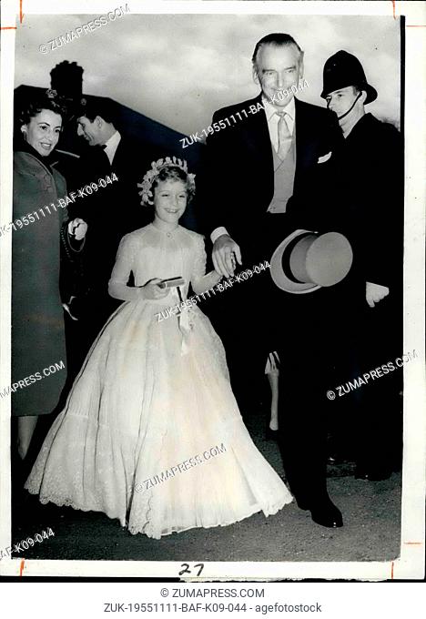 Nov. 11, 1955 - Melissa Fairbanks - Bridesmaid at rickmansworth wedding: The only bridesmaid at the wedding at the church of our lady help of Christians -...