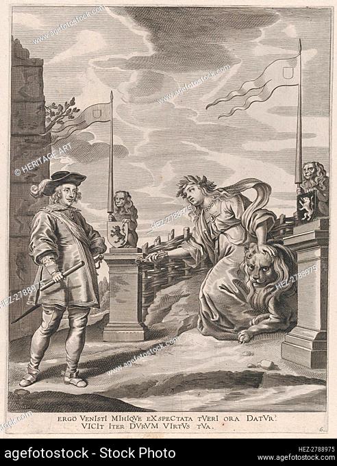 Plate 6: Ferdinand receiving the keys to the city of Ghent; from Guillielmus Becanus's 'Se.., 1636. Creator: Pieter de Jode II
