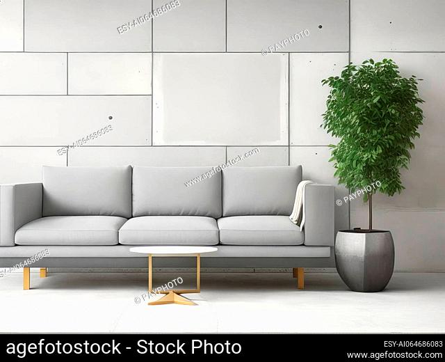 Cozy Living Room Interior Design. Generative AI