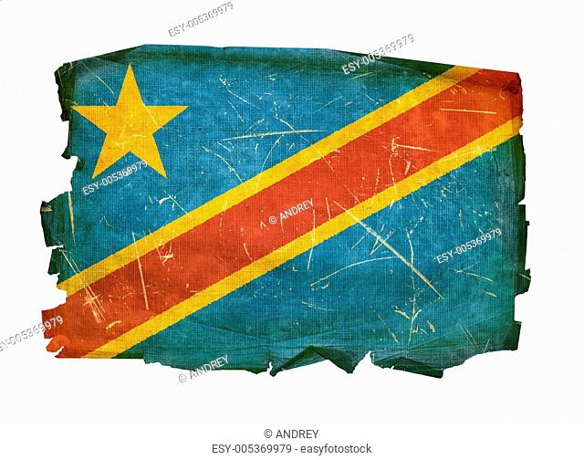 DR Congo Flag old, isolated on white background