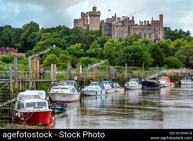 View along the River Arun to Arundel Castle