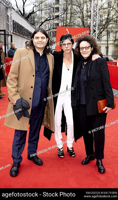 26 February 2020, Berlin: 70th Berlinale, Red Carpet, Berlinale Special, ""Speer Goes To Hollywood"": Tomer Eliav (l-r), sound designer and producer