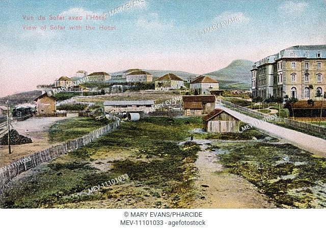 Sawfar (Sofar) with Grand Hotel and Casino Ain-Sofar built circa 1890 by the Sursock family and railway station - Mount Lebanon (Liban) Governate, Lebanon