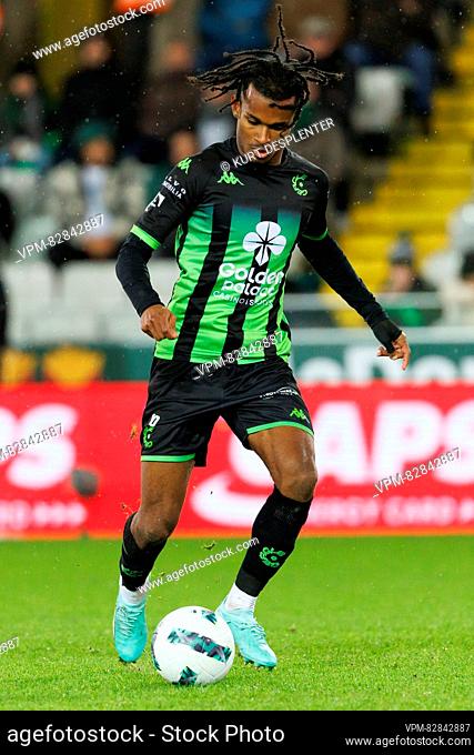 Cercle's Yann Gboho pictured in action during a soccer match between Cercle Brugge KSV and KV Kortrijk, Wednesday 20 December 2023 in Brugge