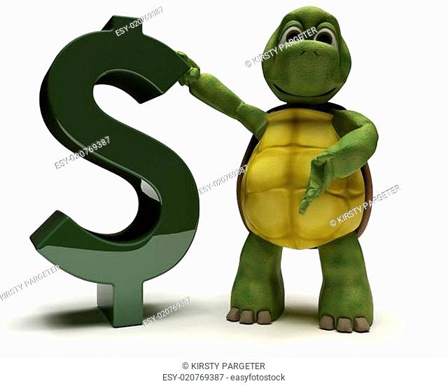 tortoise with a dollar sign