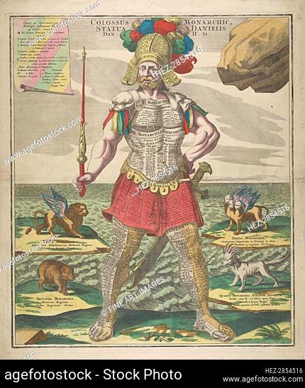 Colossus Monarchic. Statua Danielis, 1730. Creator: Seutter, Matthaeus (1678-1757)