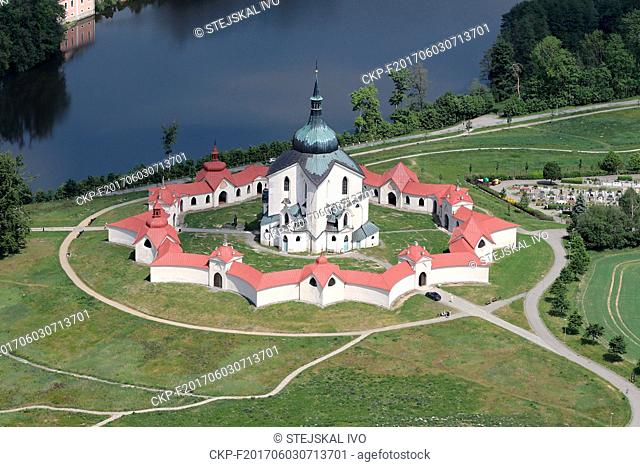The Pilgrimage Church of St. John of Nepomuk at Zelena Hora near Zdar nad Sazavou, Czech Republic, June 2, 2017. The building