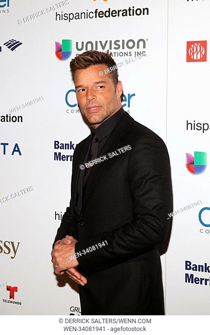 Hispanic Federation Annual ""Rising Stronger"" Spring Gala Held at American Museum of Natural History Featuring: Ricky Martin Where: New York, New York
