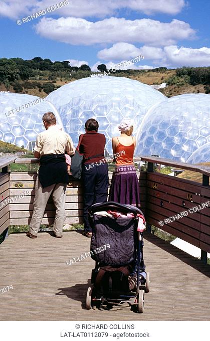 The Eden project is a environmental complexbuilt in a reclaimed clay pit in Cornwall. It was opened in 2001, and has two domes that house different environments