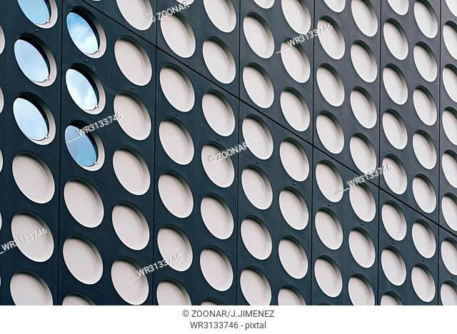 Black and white doted modern architecture abstract