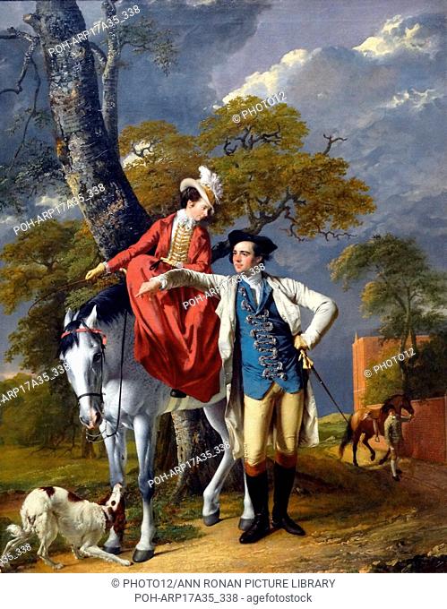Painting titled 'Mr and Mrs Thomas Coltman' by Joseph Wright of Derby (1734-1797) an English landscape and portrait painter. Dated 18th Century