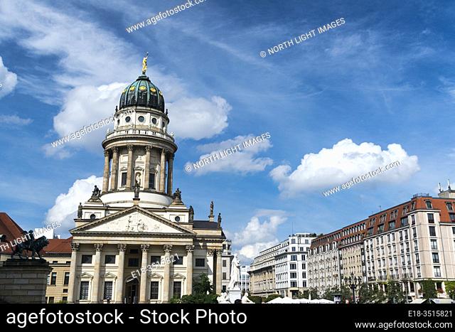 Germany, Berlin. The French Cathedral, located on the Gendarmenmarkt