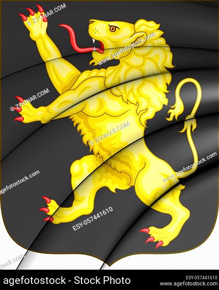 3D Belgium Coat of Arms. 3D Illustration