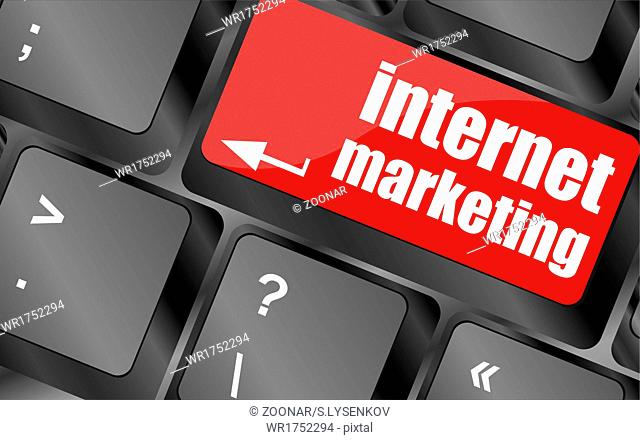online marketing or internet marketing concepts, with message on enter key of keyboard key