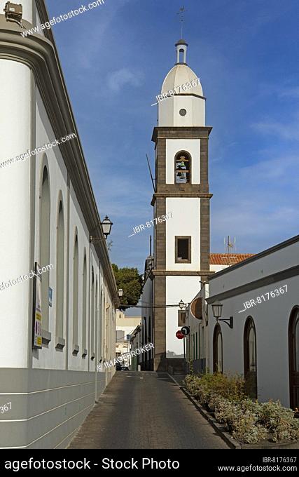 Tower of the church Iglesia de San Gines, Arrecife, capital of the island Lanzarote, Canary Islands, Canary Islands, Spain, Europe
