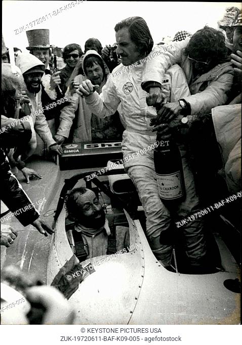 Jun. 11, 1972 - The famous car race, '24 Heures du Mans, ' which was held at the La Sarthe track was won by Henri Pescarolo's and Graham Hill's team