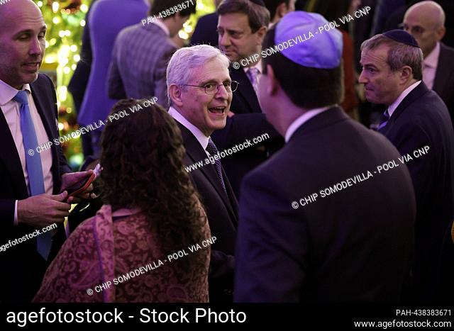 United States Attorney General Merrick Garland attends a Hanukkah holiday reception in the East Room of the White House on December 11, 2023 in Washington, DC
