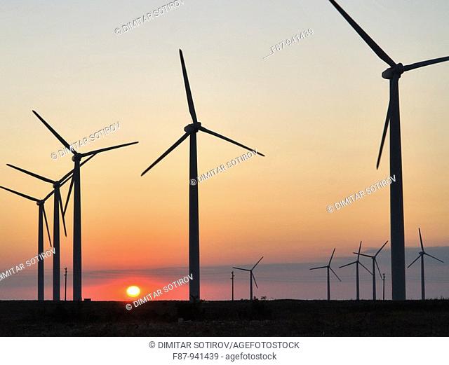 Wind power plant near by Kavarna, Bulgaria
