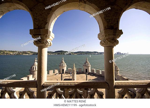 Portugal, Lisbon, Belem, Belem Tower Torre de Bélem, listed as World Heritage by UNESCO