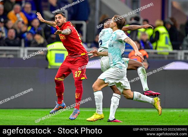 Milano, Italy. 05th, March 2023. Giuseppe Pezzella (97) of Lecce seen during the Serie A match between Inter and Lecce at Giuseppe Meazza in Milano