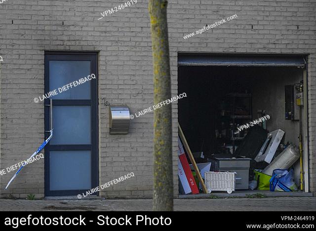 Illustration picture shows a police ribbon at the door at the site of a deadly fire in a family house in the city center of Beersel, Wednesday 29 January 2020