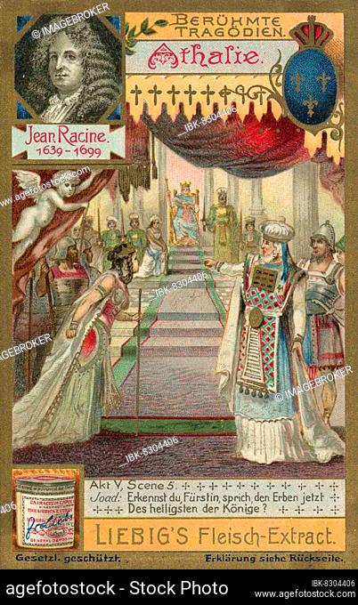 Famous Tragedies Series, Athalie, by Jean Racine, Act V. Scene 5, Historic, digitally restored reproduction of a collector's picture from ca 1900
