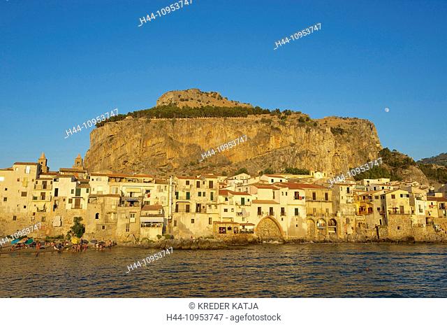 Italy, Sicily, South Italy, Europe, island, Cefalu, view, town, city, outside, nobody