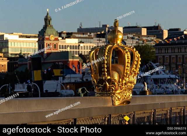 Stockholm, Sweden The Gilded Crown on Skeppsholmsbron, or Skeppsholm bridge