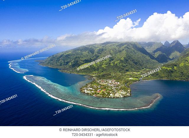 Aerial View of Vaitephiha Valley, Tahiti, French Polynesia