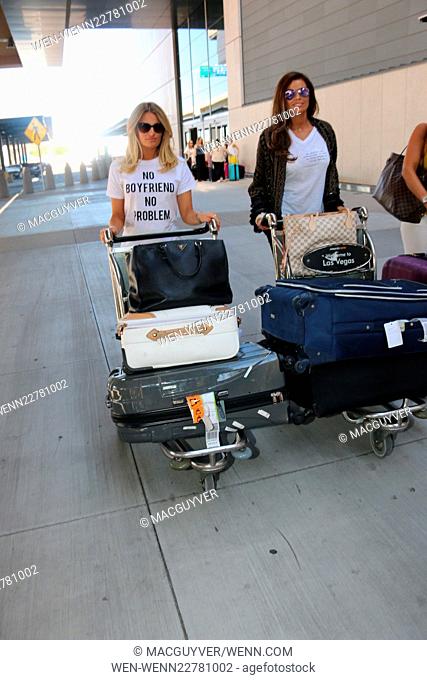"""The Only Way is Essex"" co stars Jessica Wright and Danielle Armstrong arrive at Las Vegas McCarran International Airport
