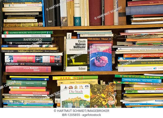 Book shelf with antiquarian books, book market