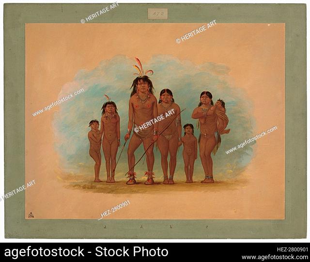 Lengua Chief, His Two Wives, and Four Children, 1854/1869. Creator: George Catlin