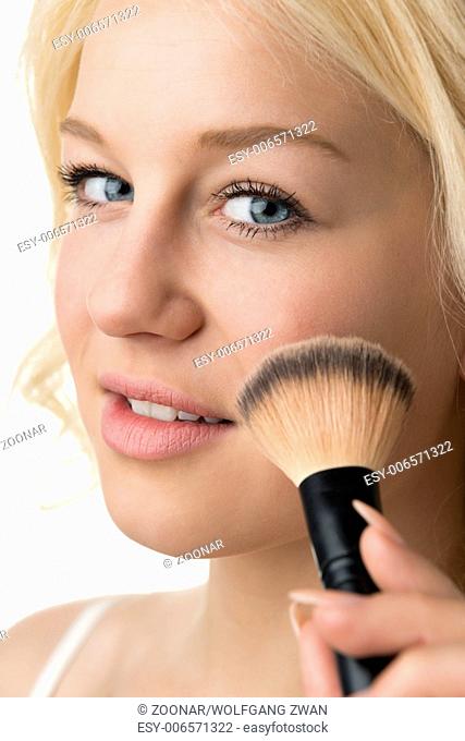 closeup makeup applying
