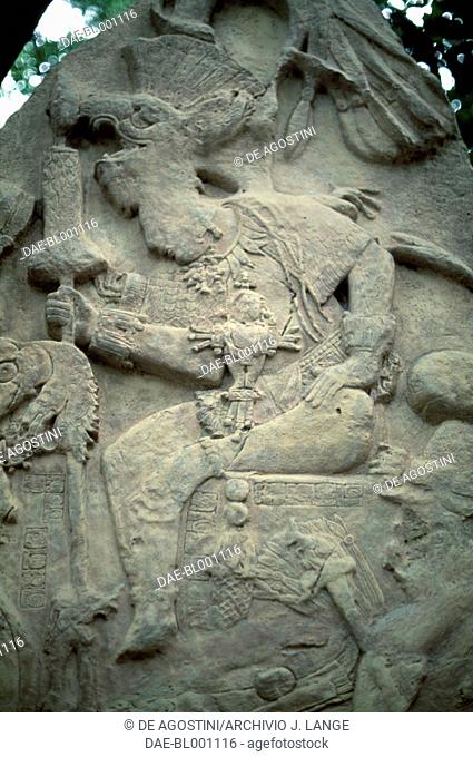 Stele from Piedras Negras, Guatemala. Mayan civilisation, 8th century. Detail.  Mexico City, Museo Nacional De Antropología (Anthropology Museum)