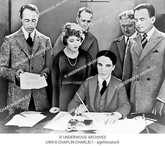 Hollywood, California: April 17, 1919. The creation of the United Artists Corporation. The founders from left to right: D. W