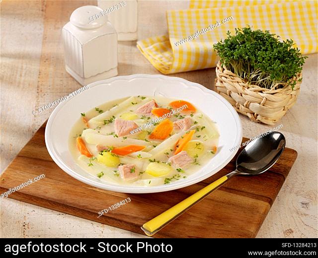 Spring stew with gammon and cress