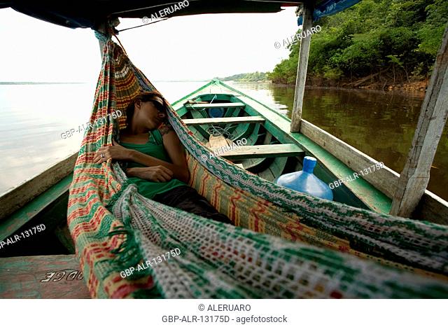 Boat Navigating, Cuieiras River, Manaus, Amazônia, Amazonas, Brazil