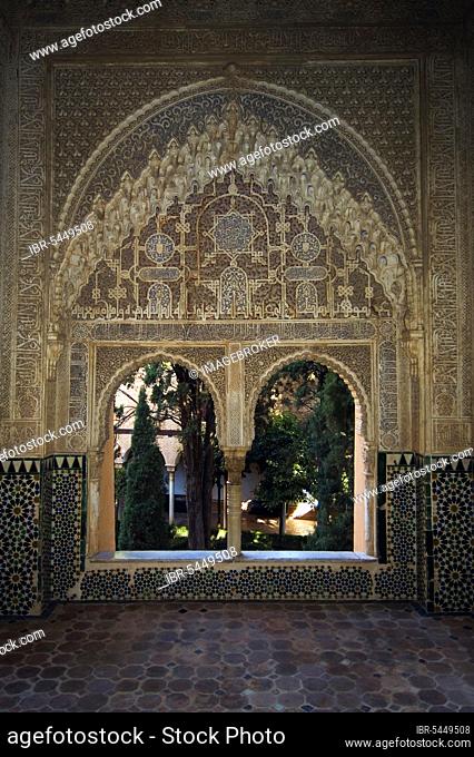 Mirador de Lindaraja, Royal Palace, Alhambra, Granada, Andalusia, Spain, Casa Real, Europe