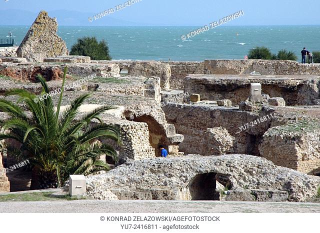 Antonine baths, Ruins of Carthage in Tunisia