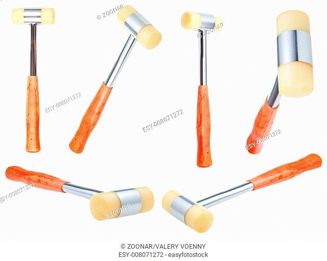 set of Soft-faced Hammers isolated on white