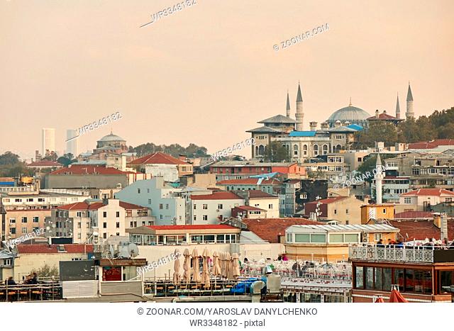 panoramic view of modern houses from a height, the city of Istanbul Turkey