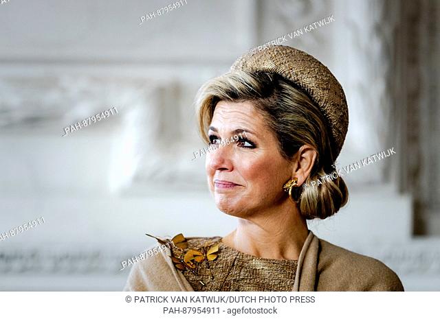 Queen Maxima of The Netherlands visit Schloss Oranienbaum, Germany, 10 February 2017. The Dutch King and the Queen are in Germany for an 4 day visit