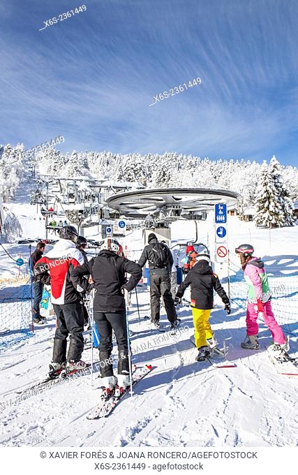 Ski resort in La Feclaz, Savoie, Rhône-Alpes, France