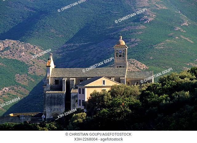 Sant Agnellu church at Bettolace hamlet of Rogliano, village of Cap Corse, Haute-Corse department, Northern Corsica, France, Europe